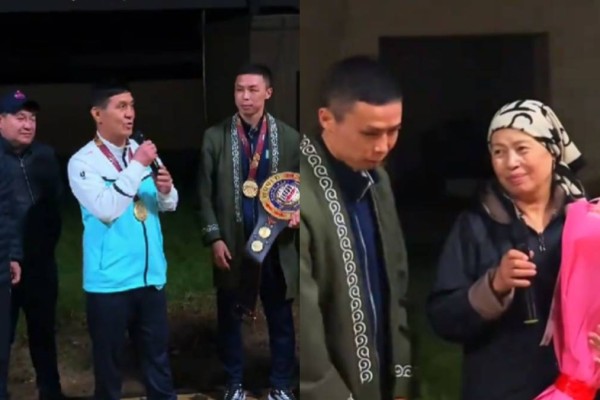 Тарихи күн! Екі дүркін әлем чемпионы Сәкен Бибосынов өз үйіне оралды (ВИДЕО)