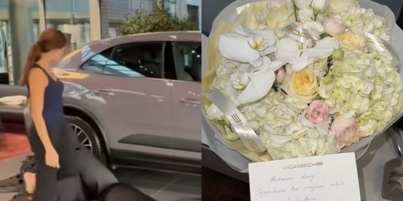 "Эмоциясы жоқ тоқ бала": Алагөзов өгей қызына Porsche көлігін сыйлады (ВИДЕО)