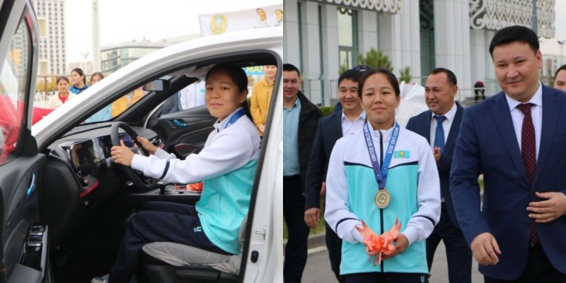 Тұңғыш рет әлем чемпионы атанған қазақ қызына темір тұлпар табысталды (ФОТО)