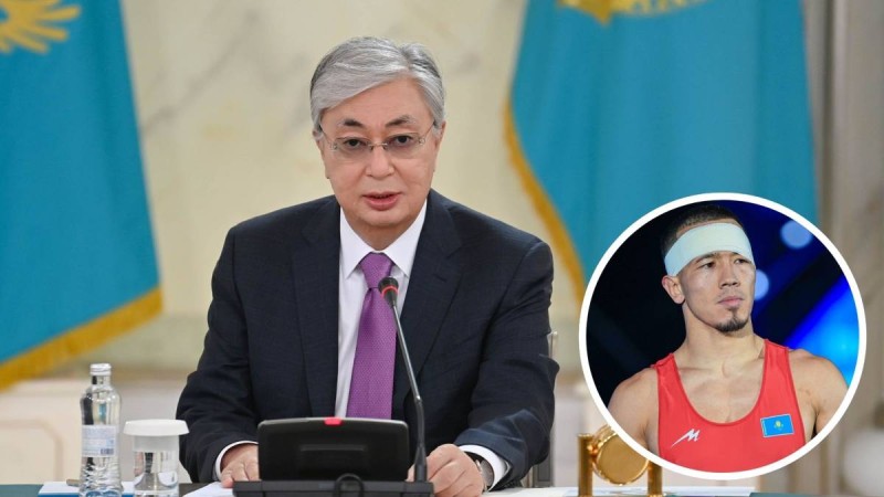 "ХХІ ғасырдағы тұңғыш чемпион": Тоқаев қазақ балуанын жеңісімен құттықтады
