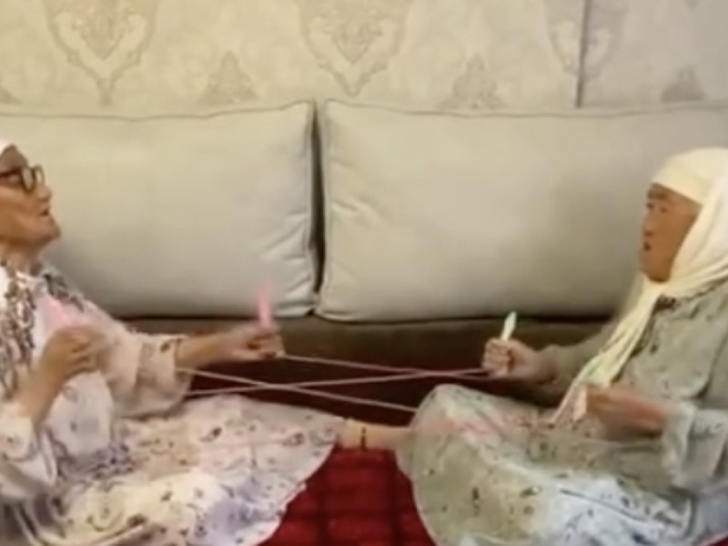 "Екі құдағи әпкелі-сіңлілердей": 88 жастағы қос құдағидың видеосы жұртты тәнті етті
