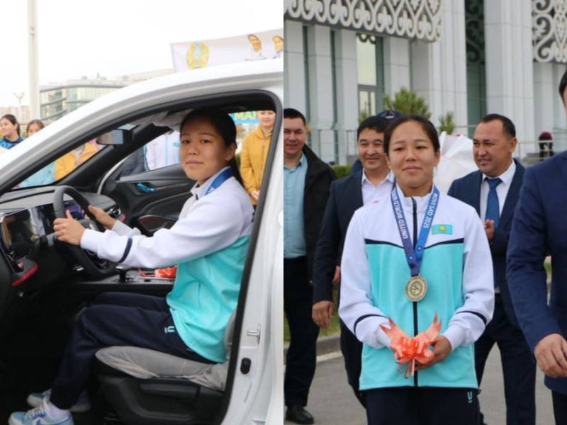 Тұңғыш рет әлем чемпионы атанған қазақ қызына темір тұлпар табысталды (ФОТО)